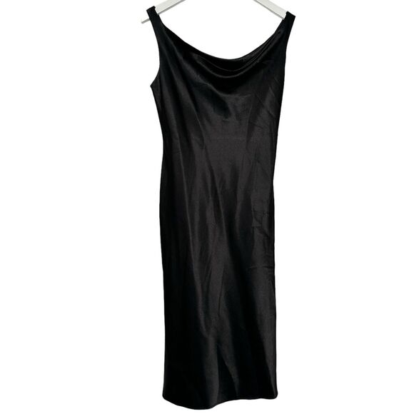 Birdy Grey Dresses & Skirts - Birdy Grey Women's Size S Black Midi Slip Dress Satin Formal Lined
